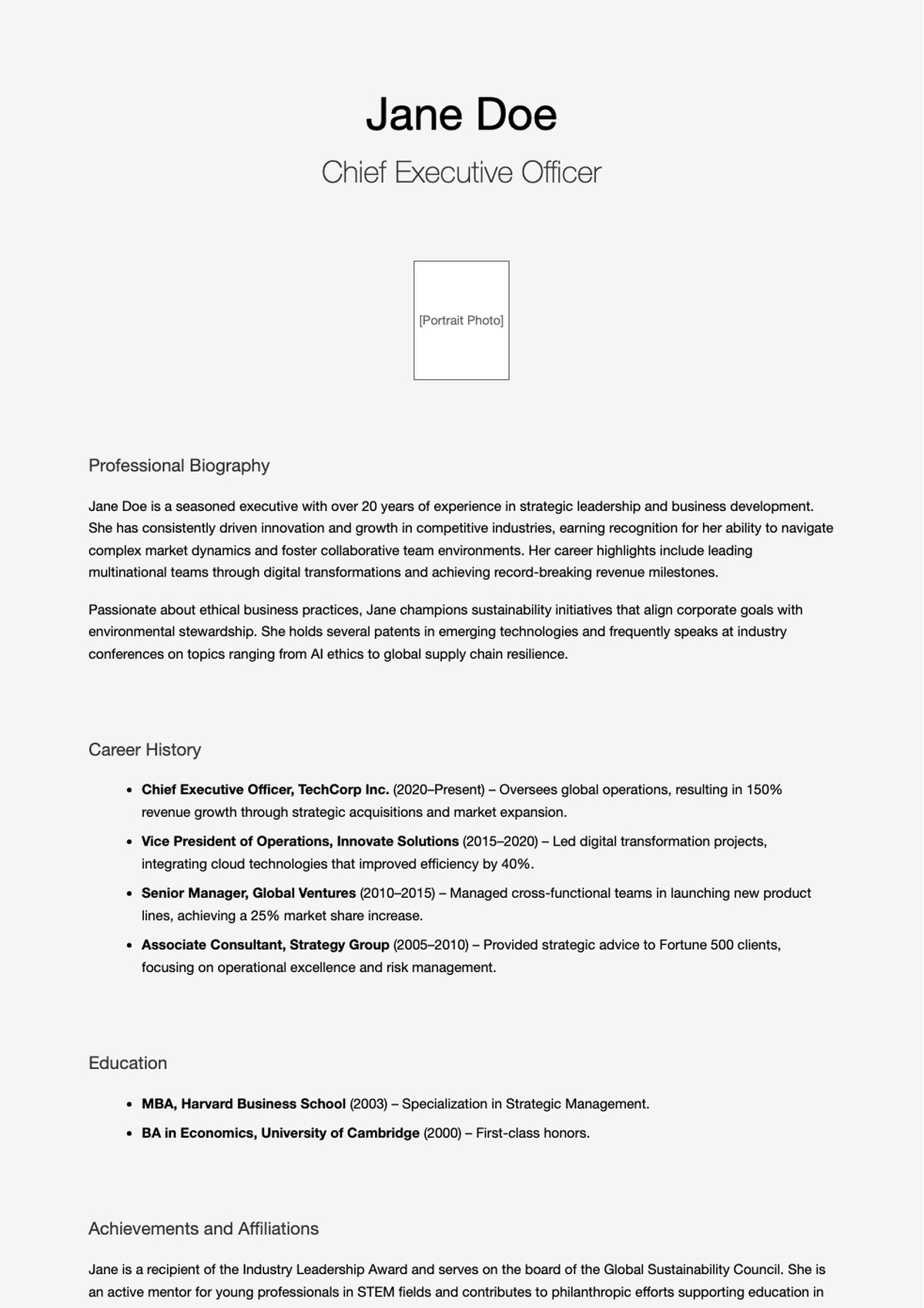 Professional executive biography of Tim Cook CEO Apple with career highlights and education details_variant_2